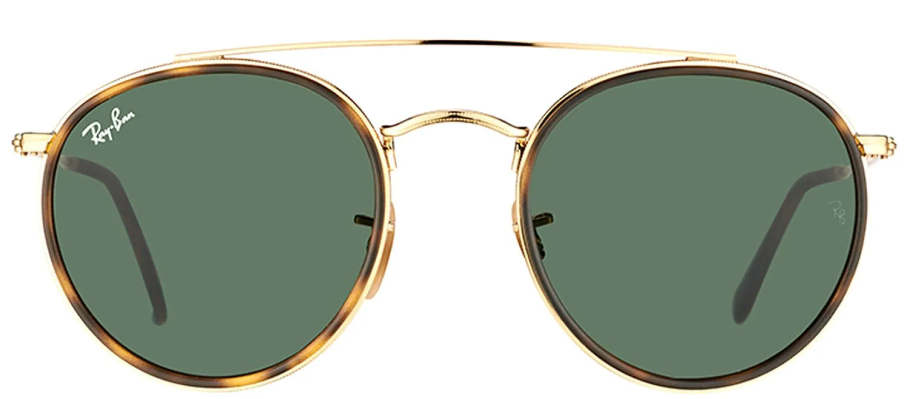 Ray-Ban RB 3647N 001 Round Metal Gold Sunglasses with Green Lens sold by Gaffos