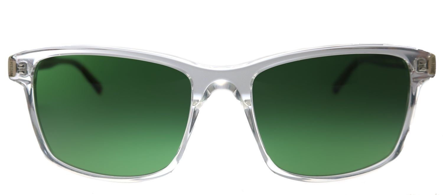 Original Penguin PE Jack SUN CR Rectangle Plastic Clear Sunglasses with Green Polarized Lens sold by Gaffos