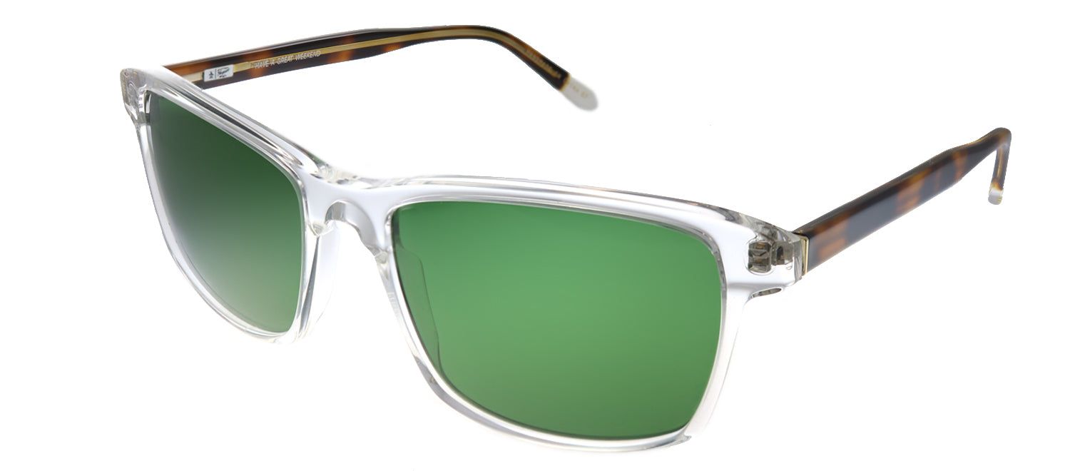 Original Penguin PE Jack SUN CR Rectangle Plastic Clear Sunglasses with Green Polarized Lens sold by Gaffos product image thumbnail 2