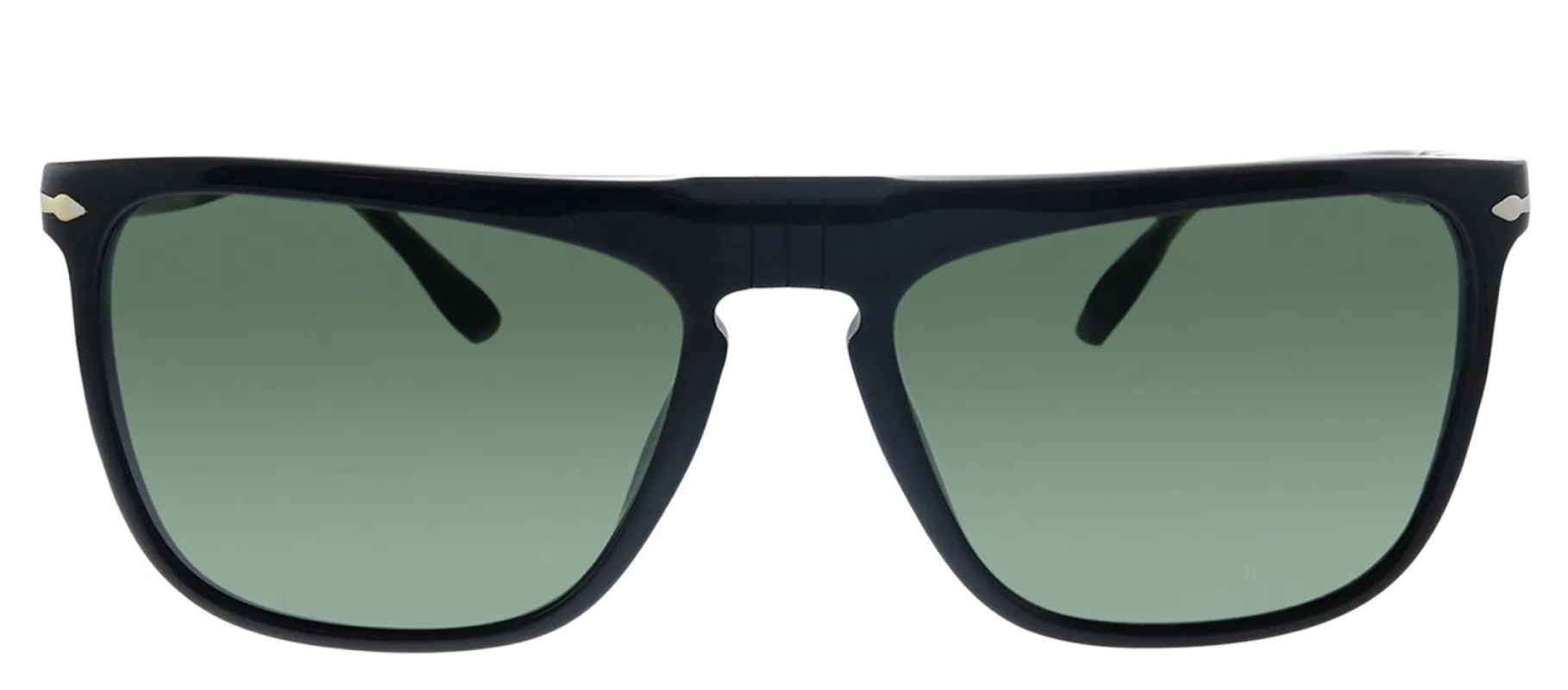 Persol PO 3225S 95/58 Rectangle Plastic Black Sunglasses with Green Polarized Lens sold by Gaffos
