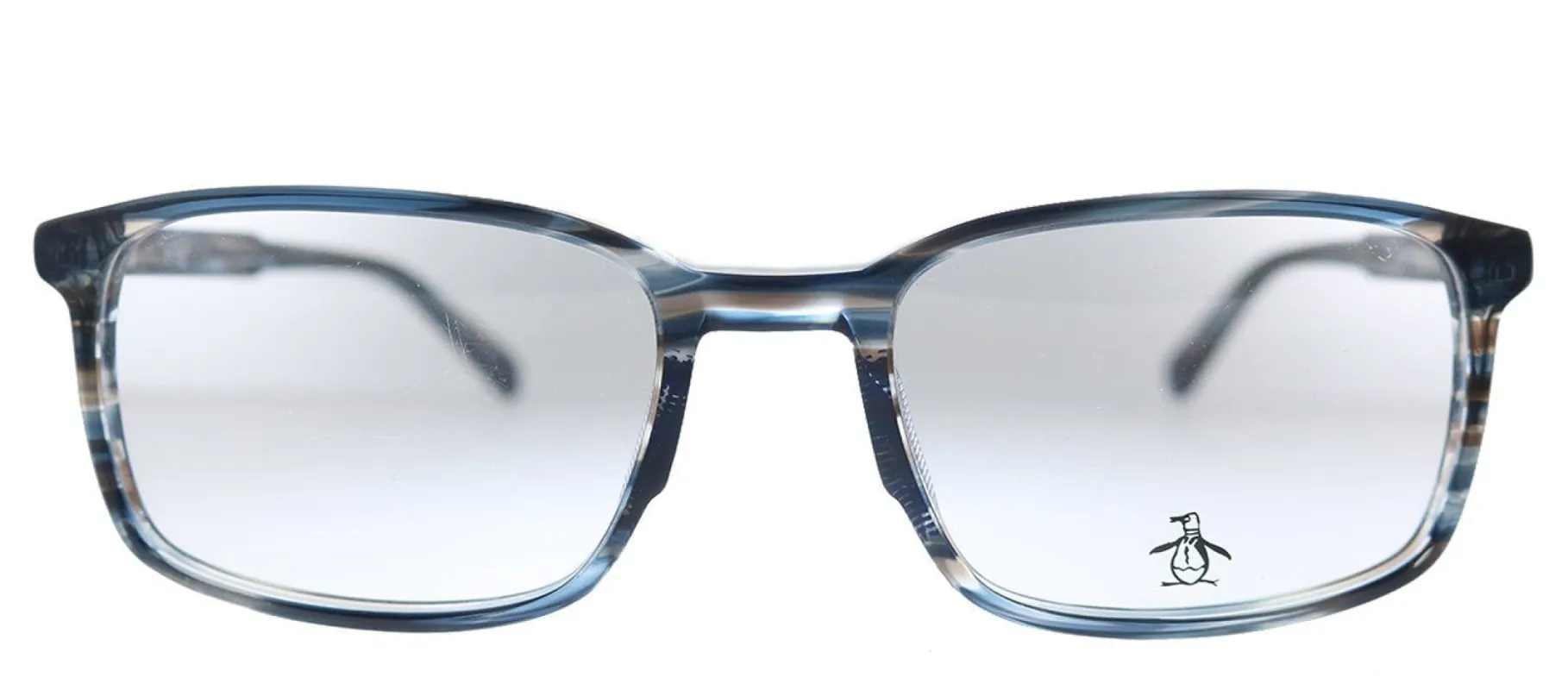 Original Penguin PE Layne SB Rectangle Plastic Storm Blue Eyeglasses with Demo Lens made by Gaffos