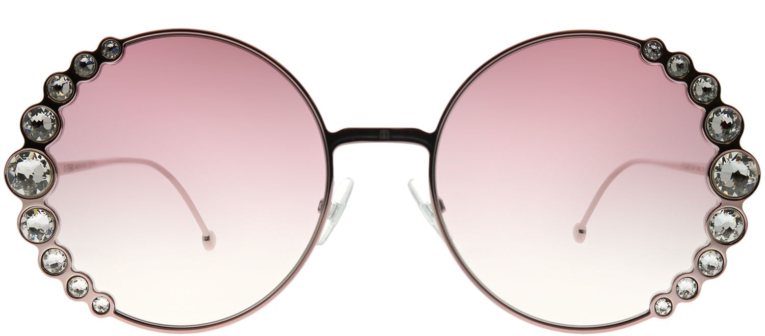 Fendi FF 0324 35J 3X Round Metal Pink Sunglasses with Pink Gradient Lens sold by Gaffos