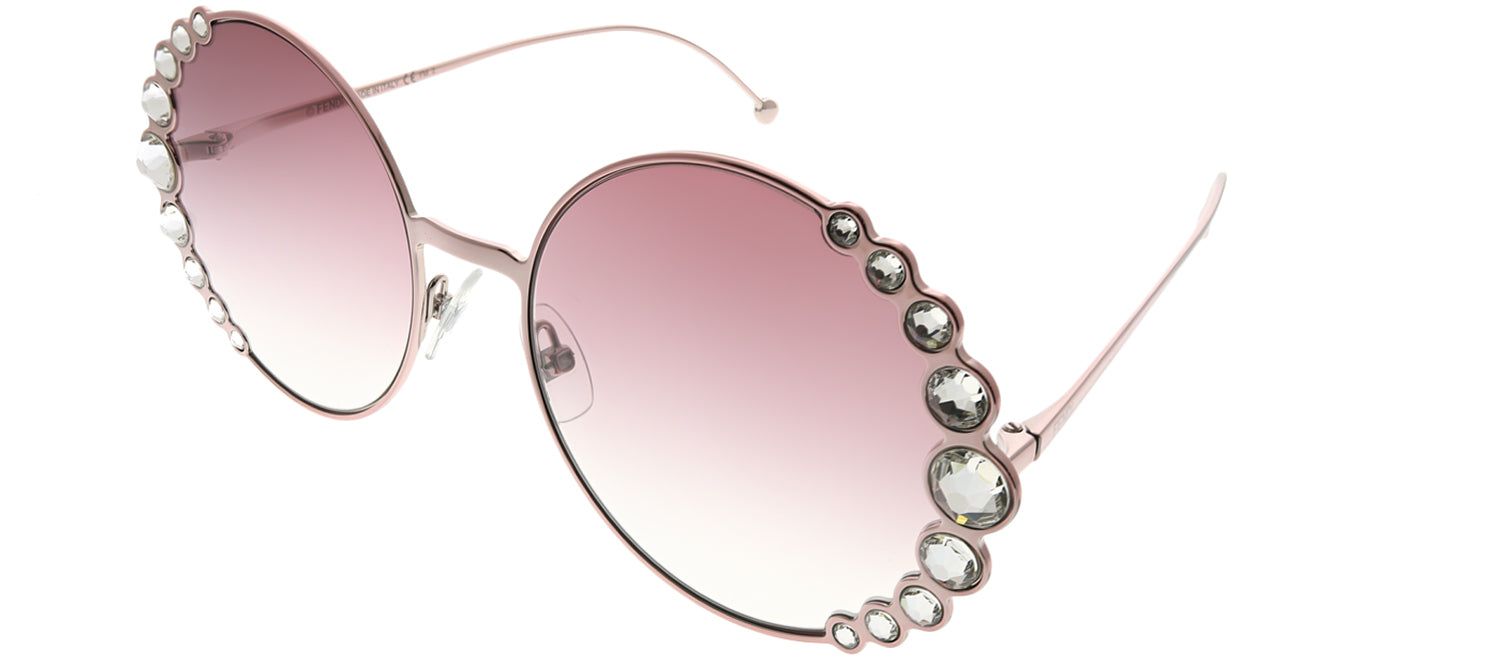 Fendi FF 0324 35J 3X Round Metal Pink Sunglasses with Pink Gradient Lens sold by Gaffos product image thumbnail 2
