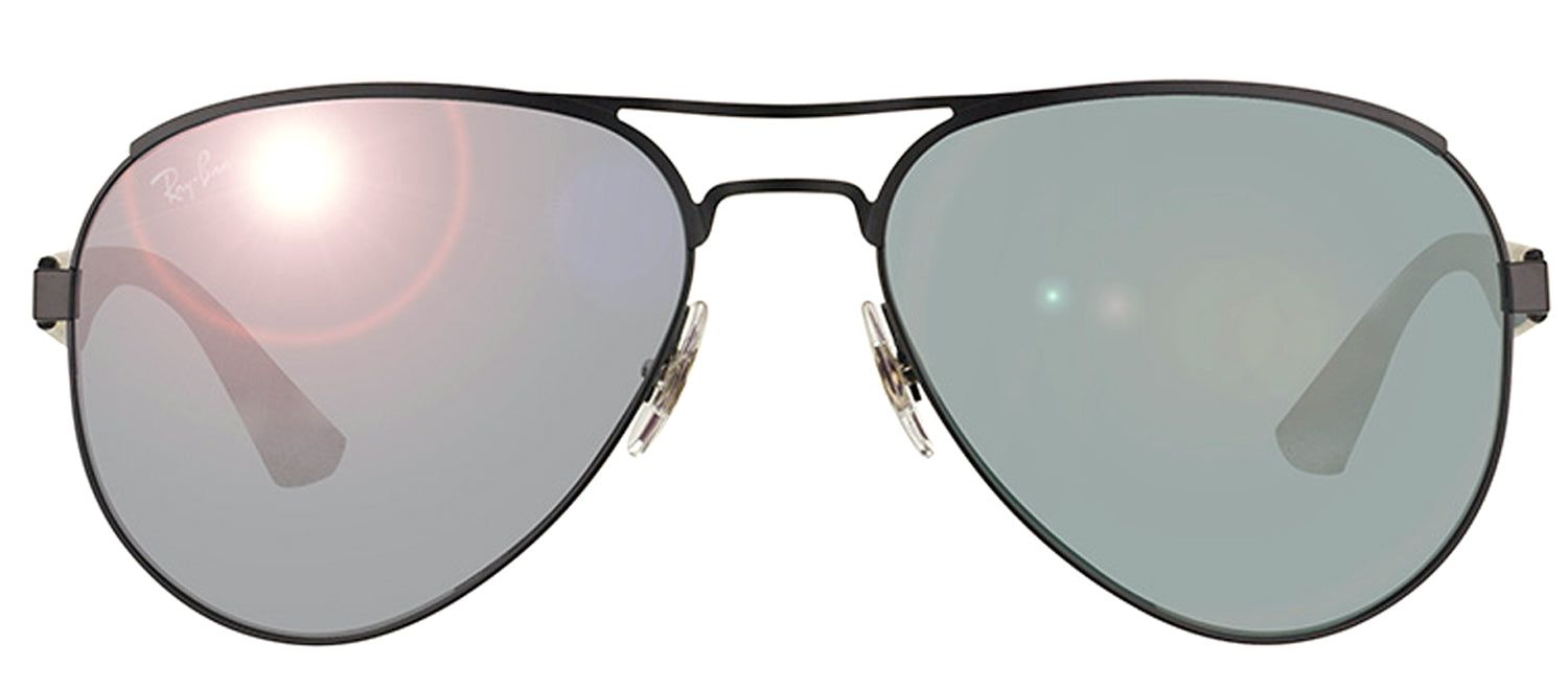 Ray-Ban RB 3523 006/6G Aviator Metal Black Sunglasses with Silver Mirror Lens sold by Gaffos