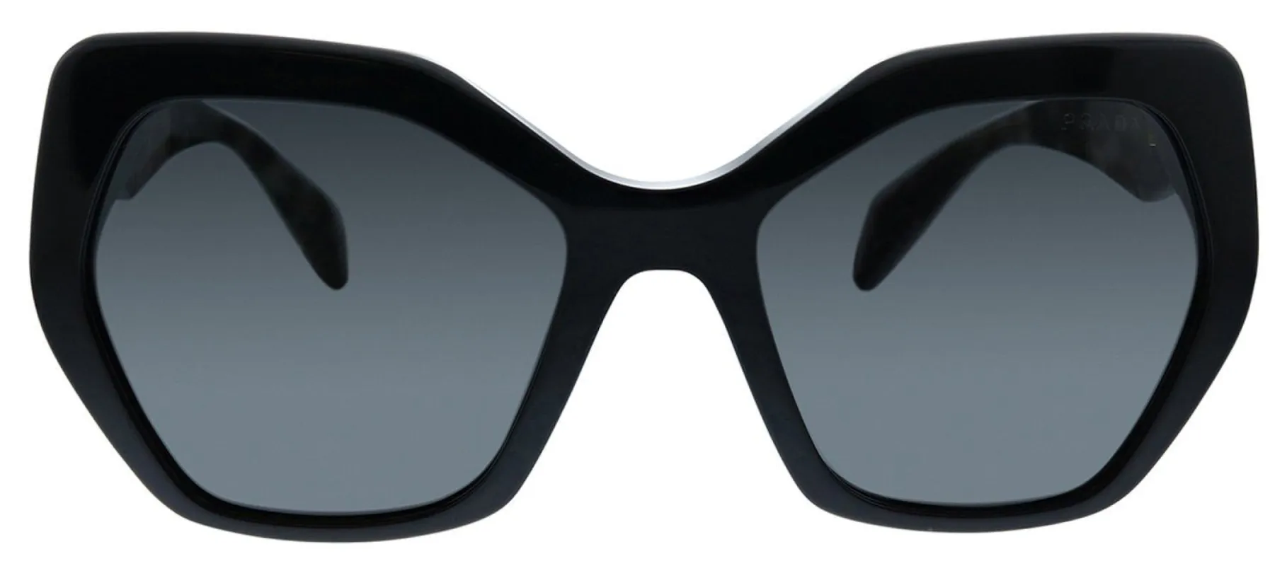 Prada PR 16RS 1AB1A1 Geometric Plastic Black Sunglasses with Grey Lens sold by Gaffos