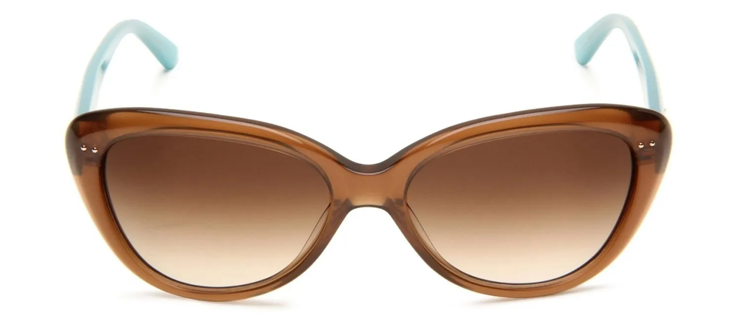Kate Spade KS Angelique JVC Cat-Eye Plastic Tan Sunglasses with Brown Gradient Lens sold by Gaffos