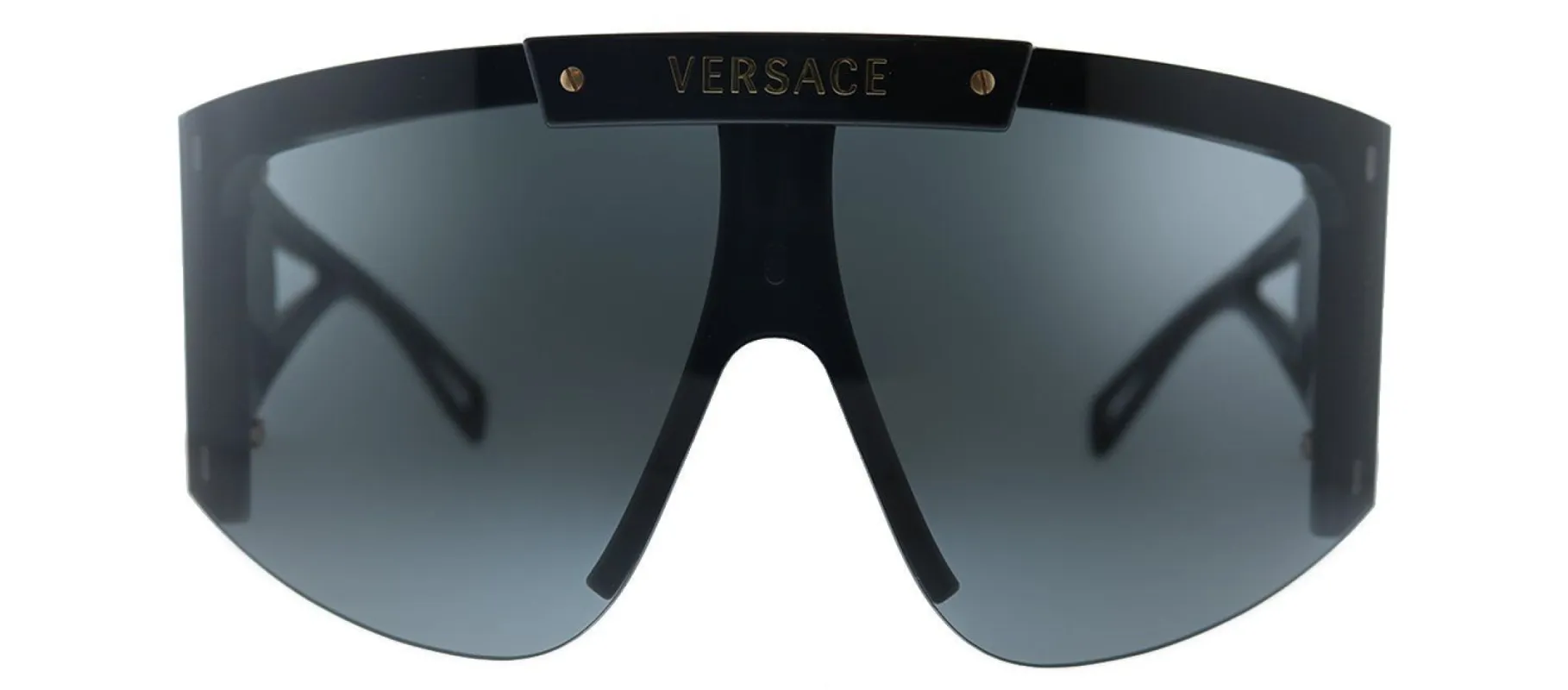 Versace VE 4393 GB1/87 Shield Plastic Black Sunglasses with Grey Lens sold by Gaffos