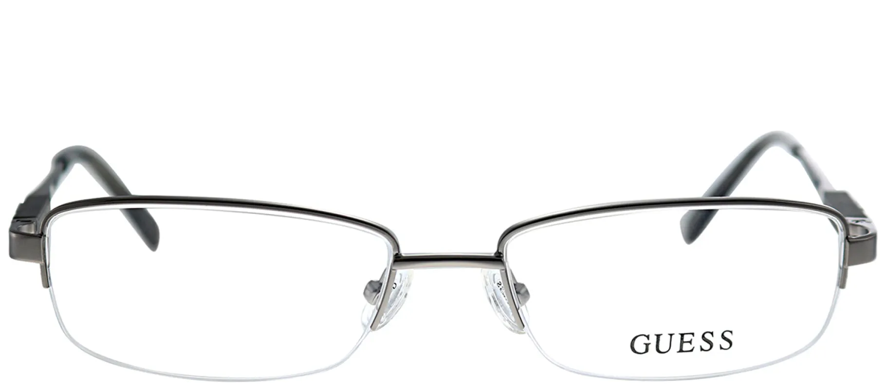 Guess GU 1816 GUN Semi-Rimless Metal Ruthenium/ Gunmetal Eyeglasses with Demo Lens sold by Gaffos