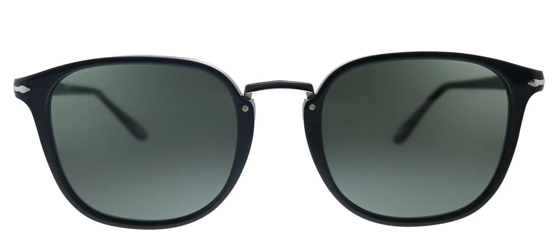 Persol PO 3186S 95/58 Square Plastic Black Sunglasses with Green Polarized Lens sold by Gaffos