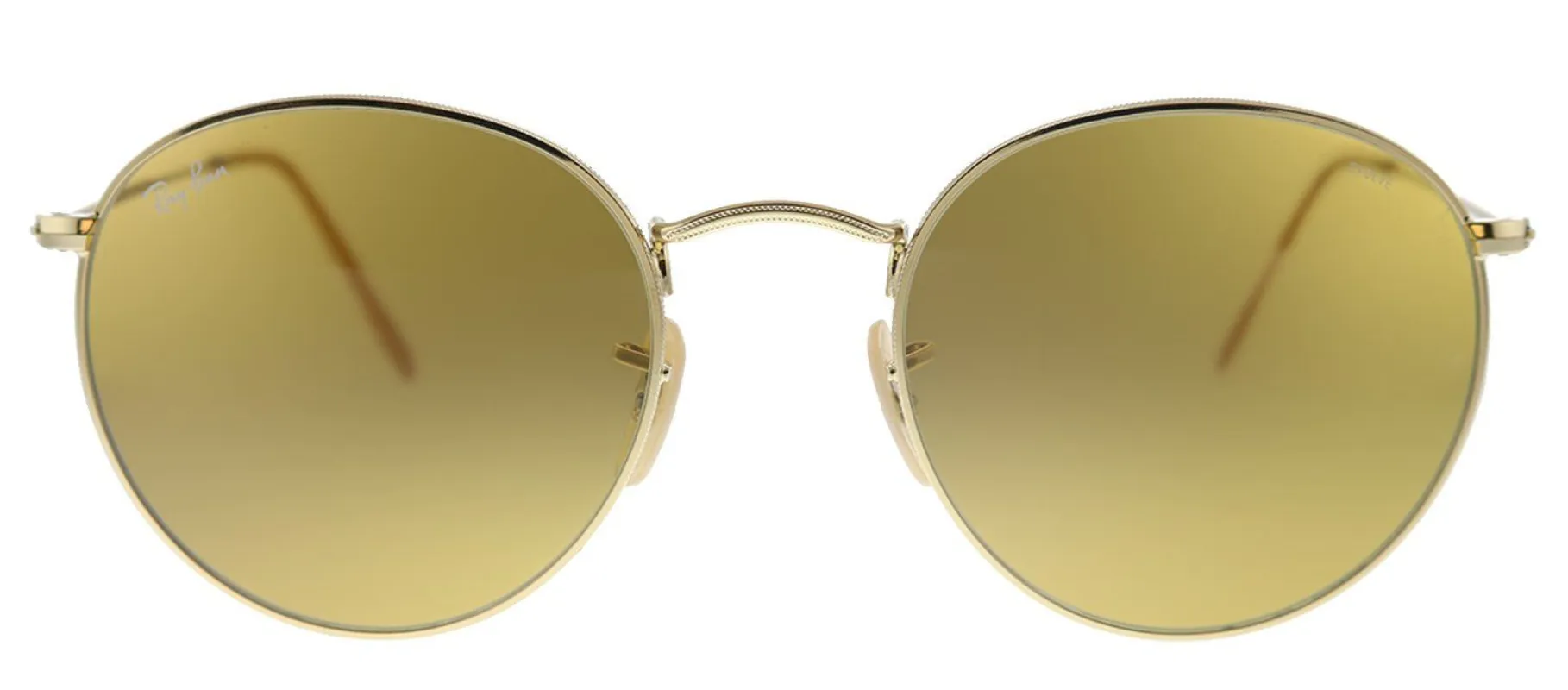 Ray-Ban RB 3447 90644I Round Metal Gold Sunglasses with Brown Lens sold by Gaffos