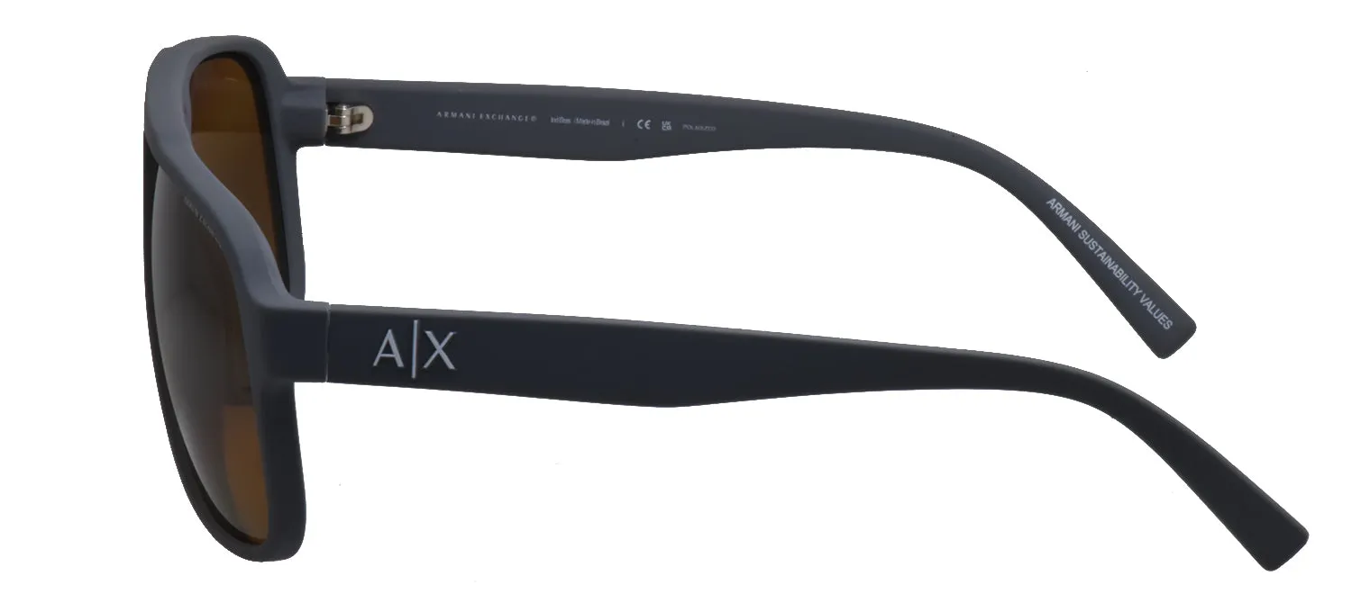 Armani Exchange AX 4104S 824983 Rectangle Plastic Grey Sunglasses with Brown Polarized Lens sold by Gaffos product image thumbnail 4