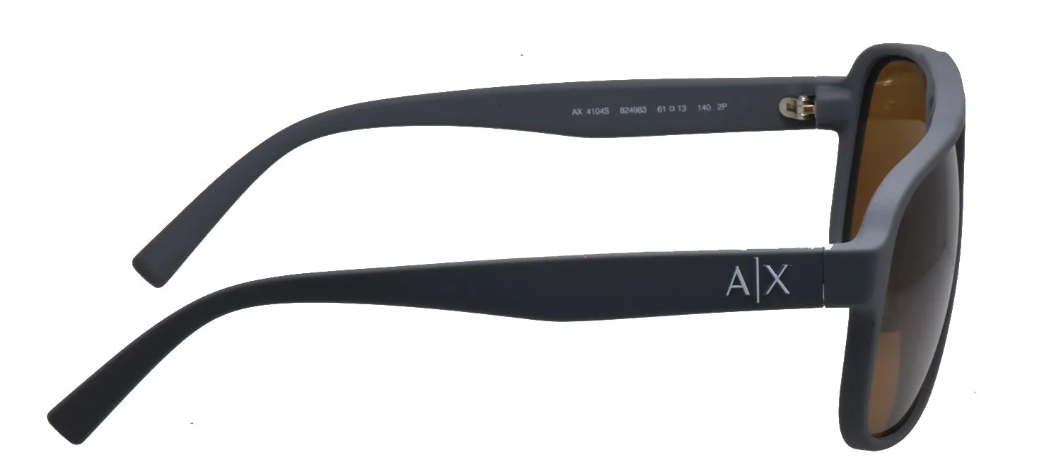 Armani Exchange AX 4104S 824983 Rectangle Plastic Grey Sunglasses with Brown Polarized Lens sold by Gaffos product image thumbnail 5