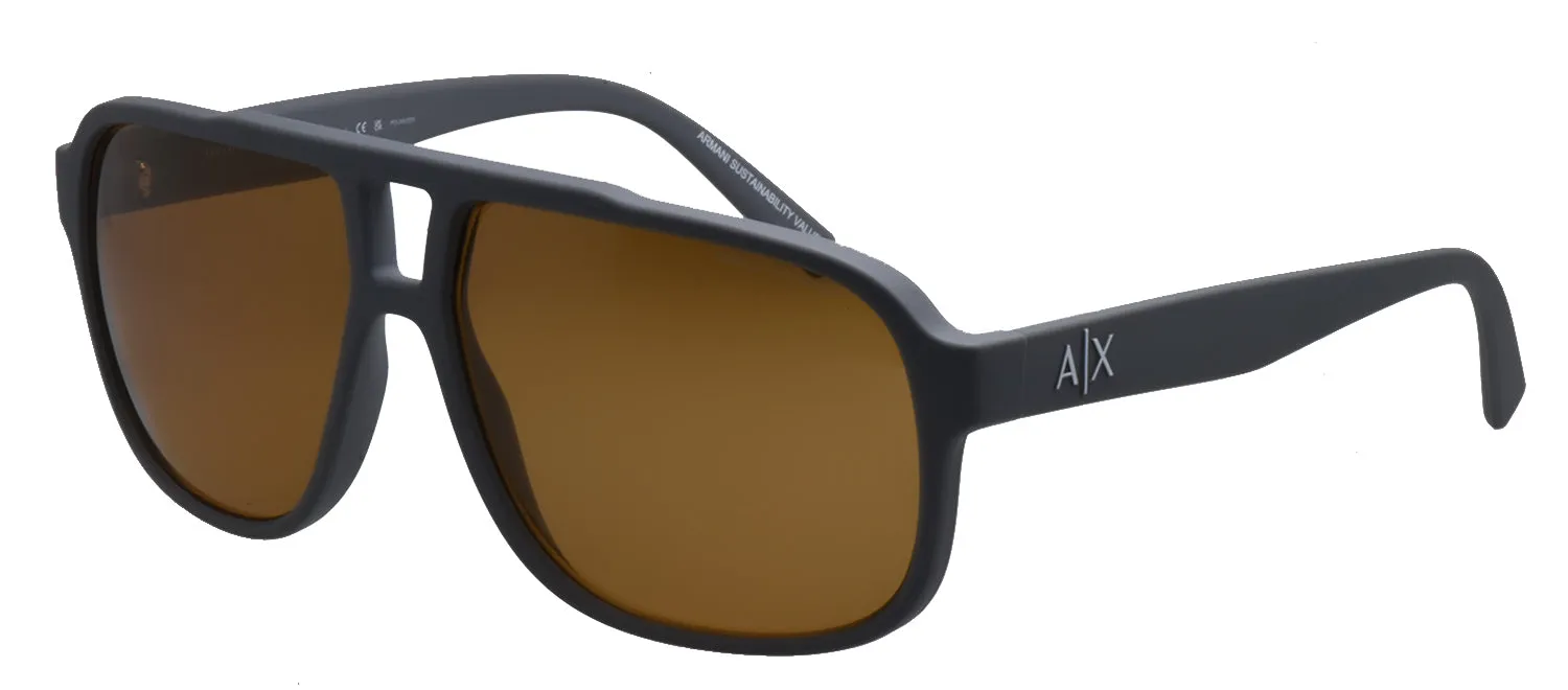 Armani Exchange AX 4104S 824983 Rectangle Plastic Grey Sunglasses with Brown Polarized Lens sold by Gaffos product image thumbnail 2