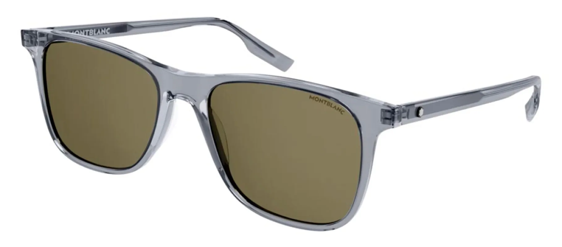 Montblanc MB 0174S 004 Rectangle Plastic Grey Sunglasses with Green Lens sold by Gaffos
