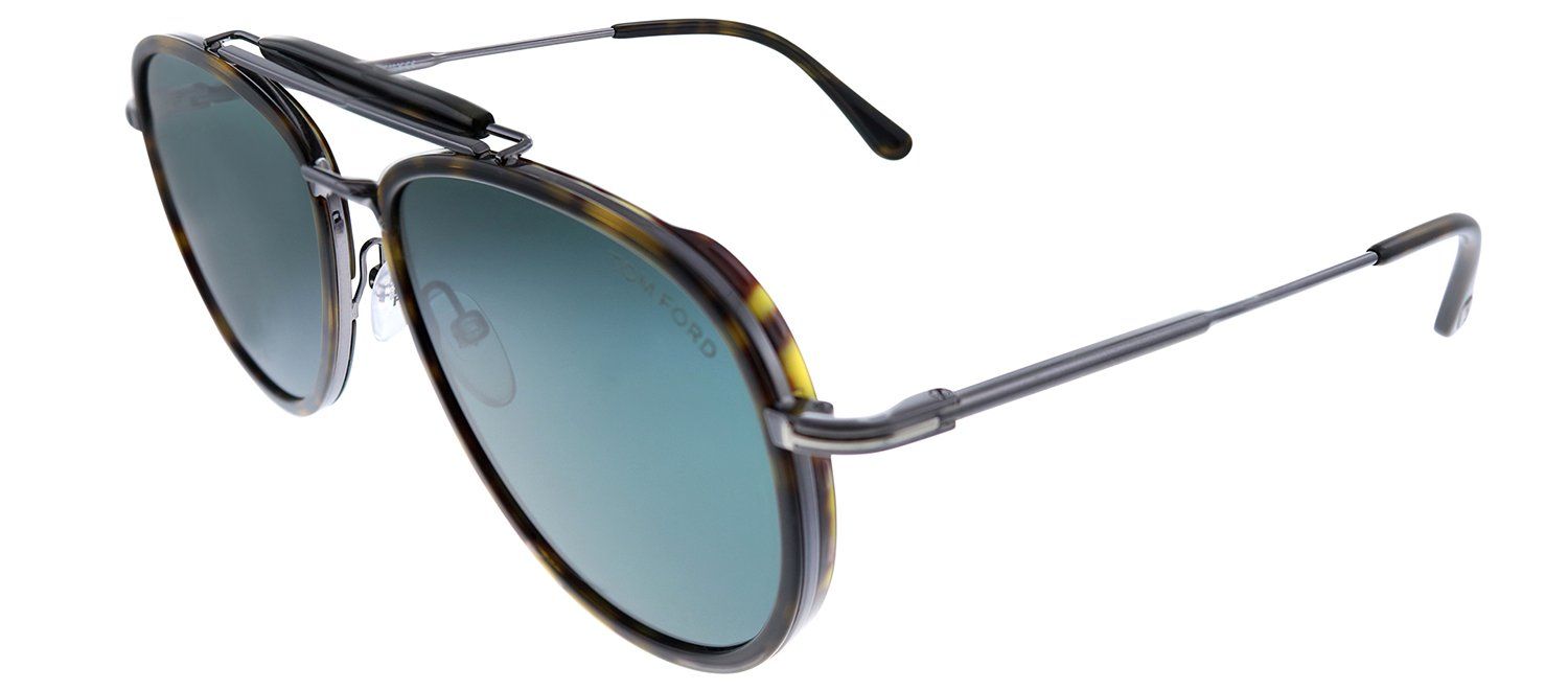 Tom Ford FT 0666 52N Aviator Metal Havana Sunglasses with Green Lens sold by Gaffos product image thumbnail 2