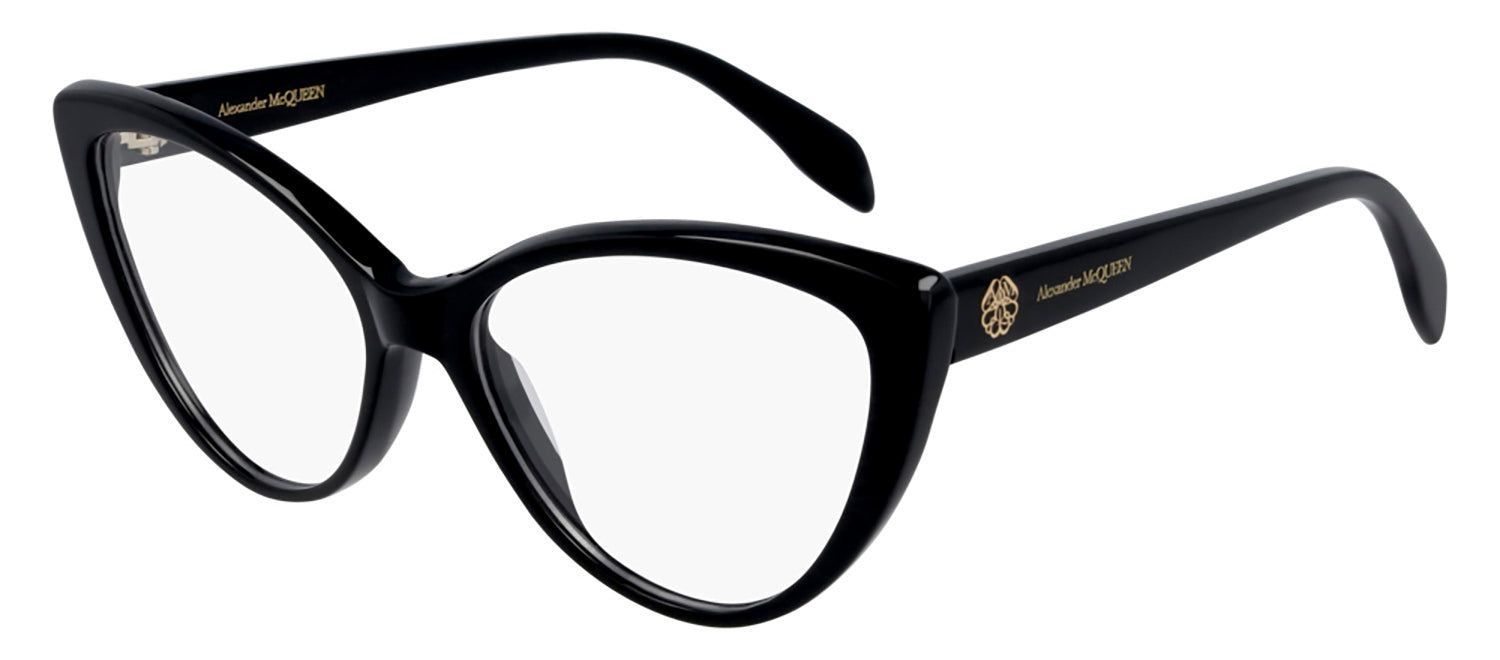Alexander McQueen AM 0287O 001 Cat-Eye Acetate Black Eyeglasses with Demo Lens sold by Gaffos