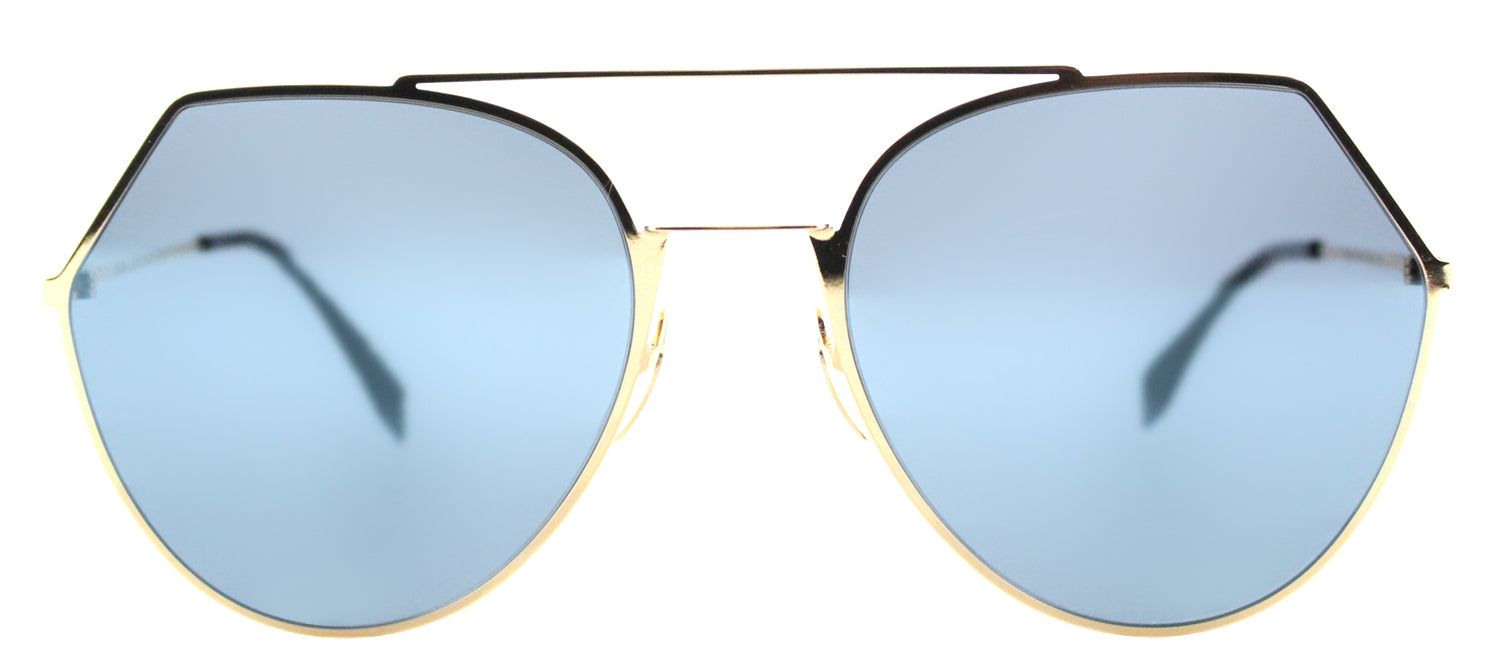 Fendi FF 0194 000 2A Aviator Metal Gold Sunglasses with Blue Mirror Lens sold by Gaffos