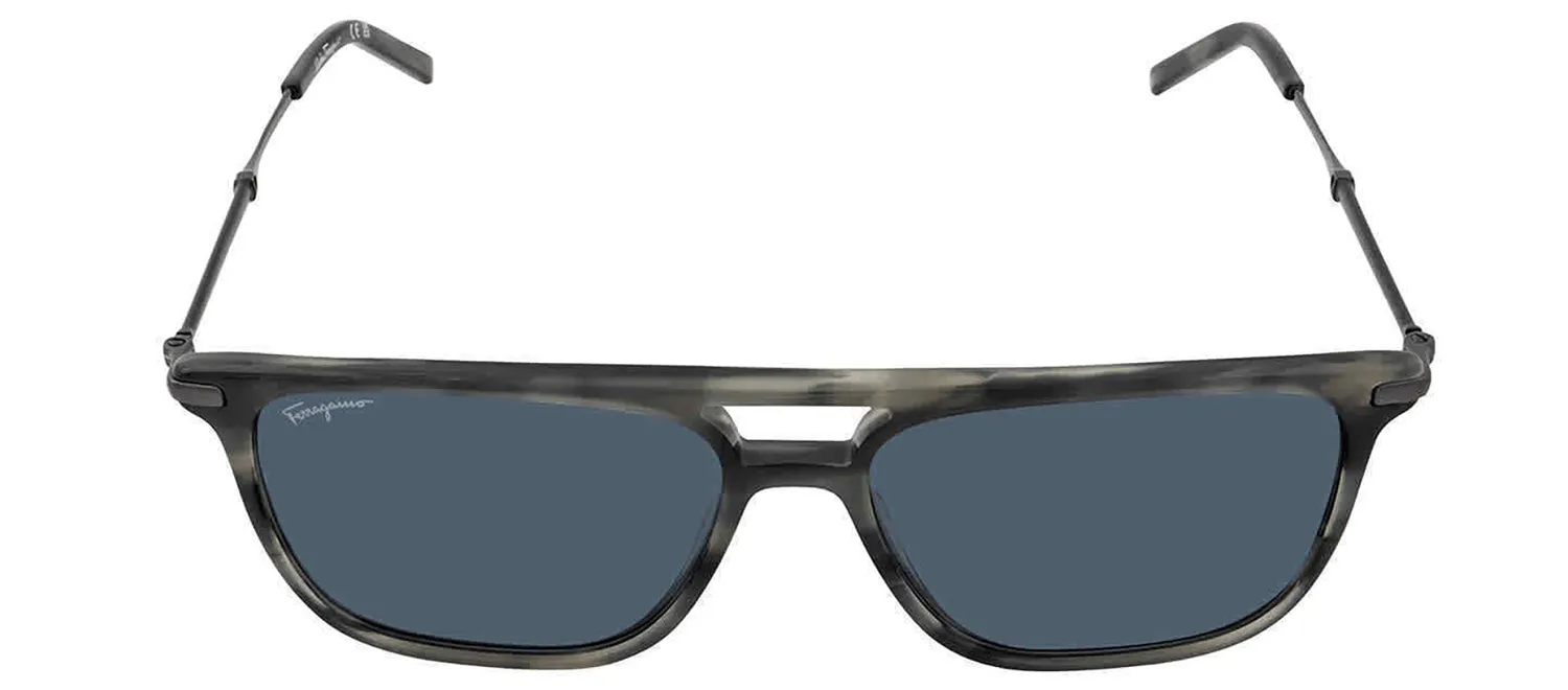 Salvatore Ferragamo SF 966S 003 Square Plastic Grey Sunglasses with Blue Lens sold by Gaffos