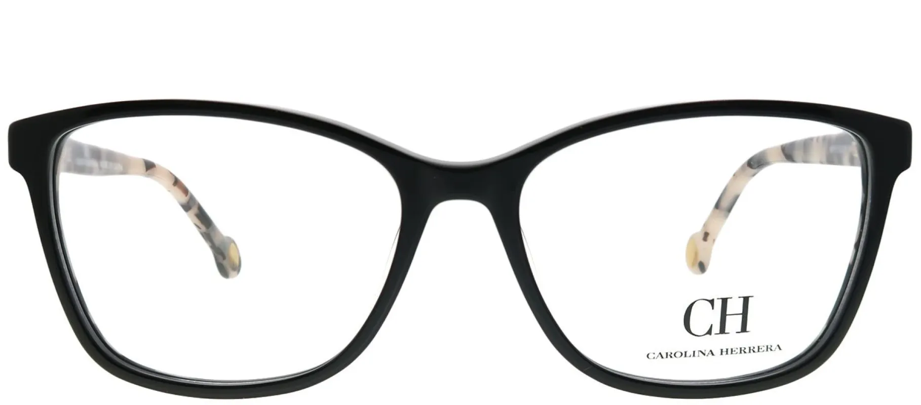 Carolina Herrera VHE 717K 700Y Square Plastic Black Eyeglasses with Demo Lens made by Gaffos