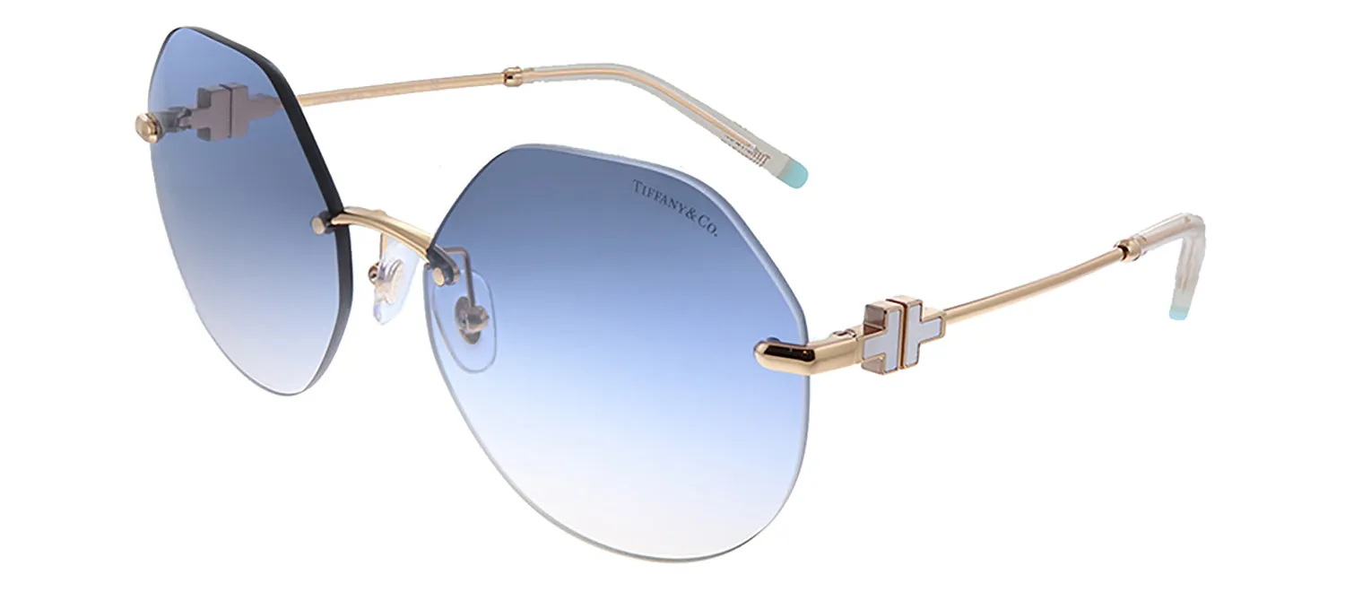 Tiffany & Co. TF 3077 616016 Geometric Metal Gold Sunglasses with Blue Gradient Lens sold by Gaffos product image thumbnail 2