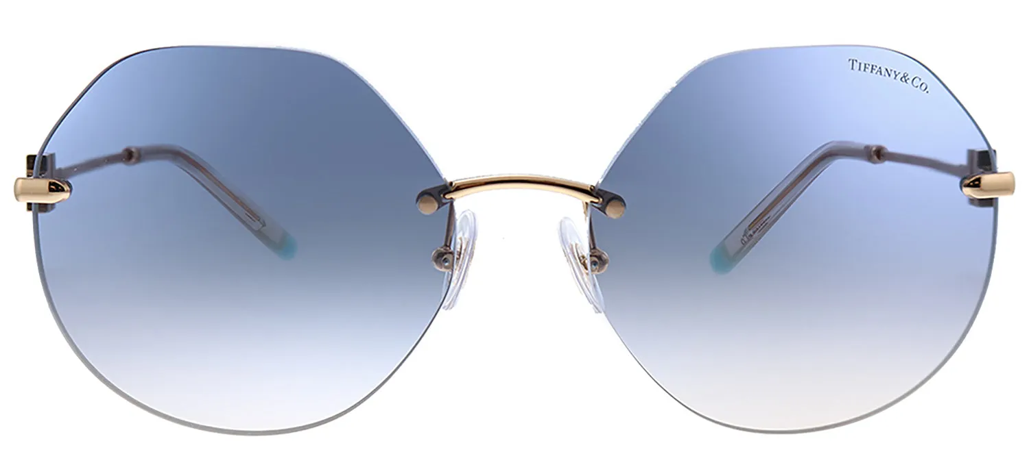 Tiffany & Co. TF 3077 616016 Geometric Metal Gold Sunglasses with Blue Gradient Lens sold by Gaffos