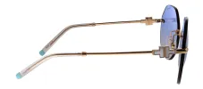 Tiffany & Co. TF 3077 616016 Geometric Metal Gold Sunglasses with Blue Gradient Lens sold by Gaffos