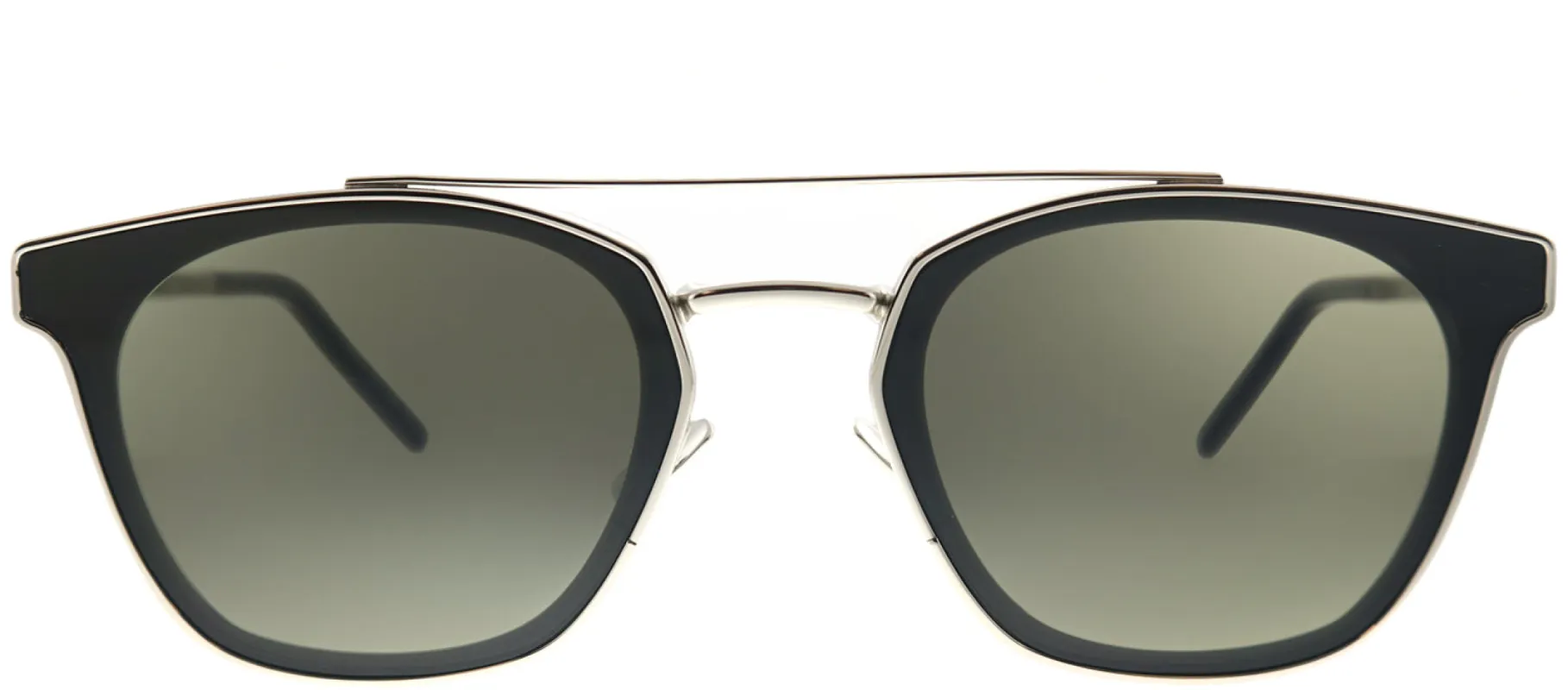 Saint Laurent Metal SL 28 005 Rectangle Metal Silver Sunglasses with Grey Lens sold by Gaffos