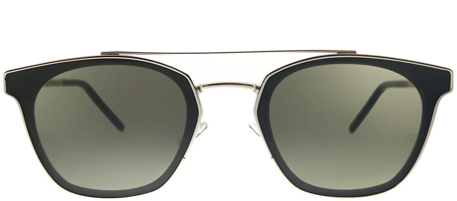 Saint Laurent Metal SL 28 005 Rectangle Metal Silver Sunglasses with Grey Lens sold by Gaffos