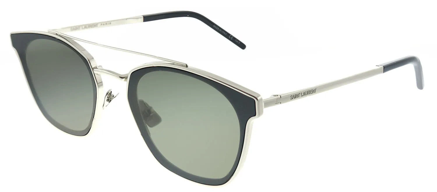 Saint Laurent Metal SL 28 005 Rectangle Metal Silver Sunglasses with Grey Lens sold by Gaffos product image thumbnail 2