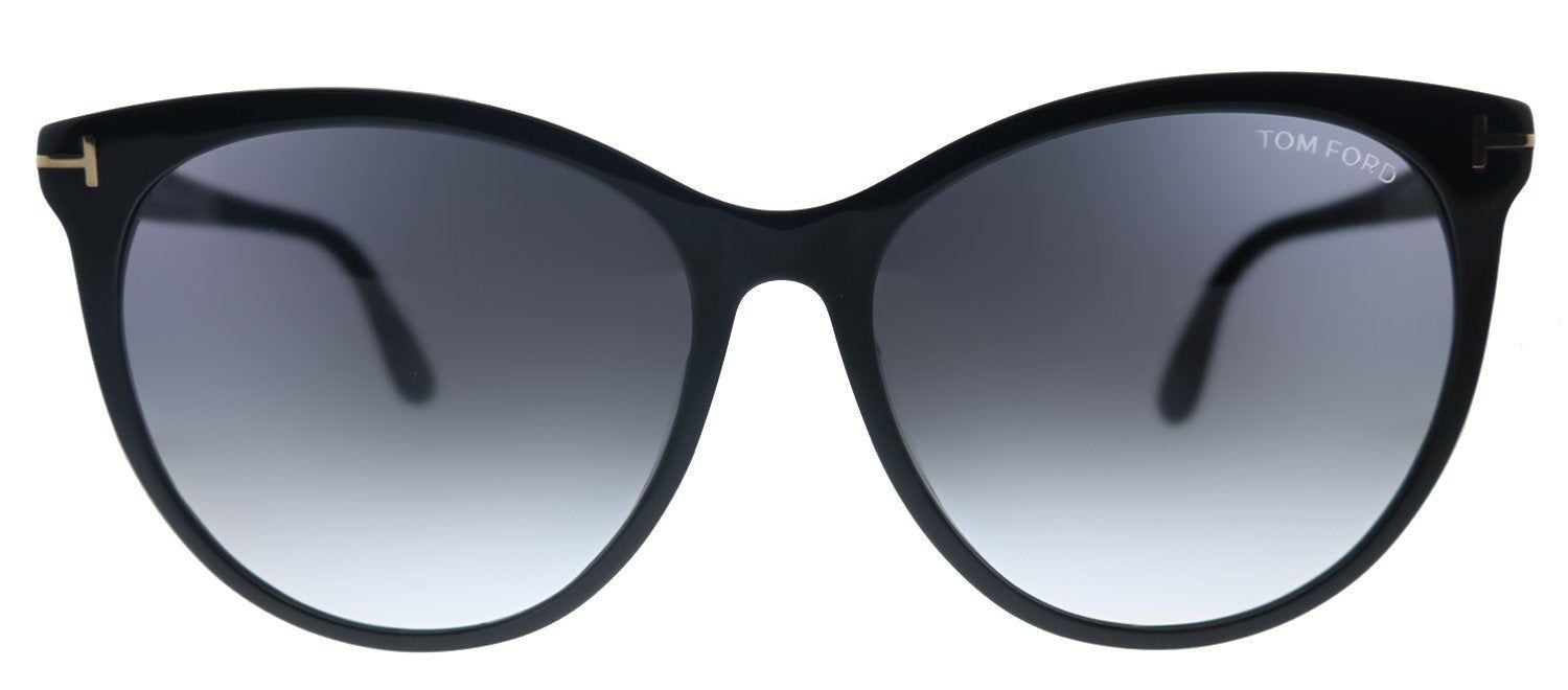 Tom Ford Maxim TF 787 01B Cat-Eye Plastic Shiny Black Sunglasses with Grey Gradient Lens sold by Gaffos