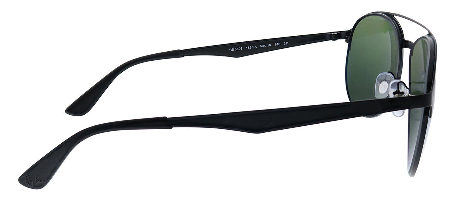Ray-Ban RB 3606 186/9A Pilot Metal Black Sunglasses with Green Polarized Lens sold by Gaffos product image thumbnail 3