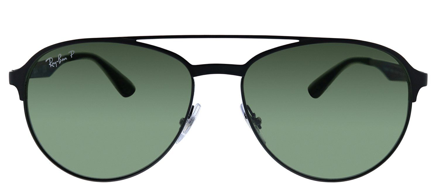 Ray-Ban RB 3606 186/9A Pilot Metal Black Sunglasses with Green Polarized Lens sold by Gaffos