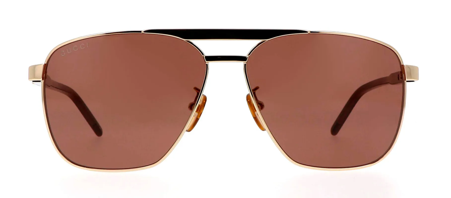 Gucci GG 1164S 002 Square Metal Gold Sunglasses with Brown Lens sold by Gaffos