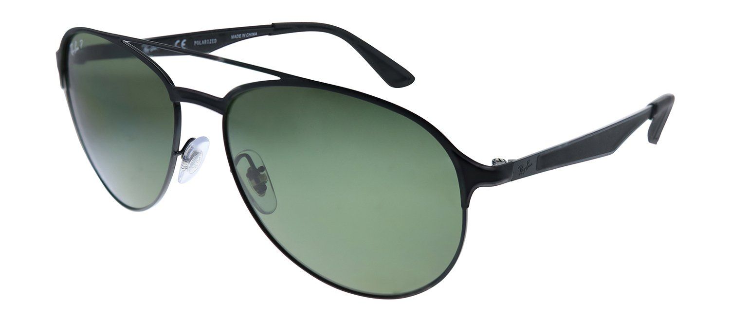 Ray-Ban RB 3606 186/9A Pilot Metal Black Sunglasses with Green Polarized Lens sold by Gaffos product image thumbnail 2
