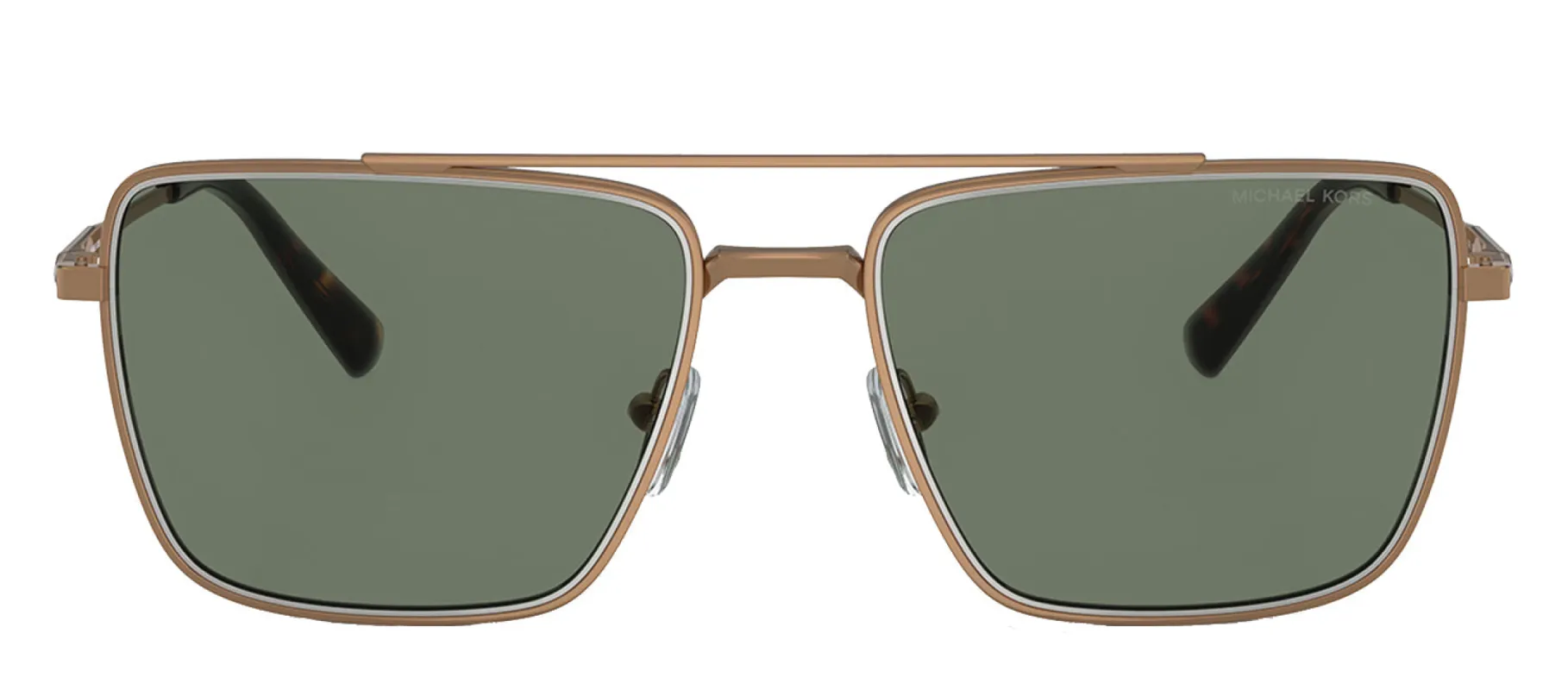 Michael Kors MK 1154 18993H Square Metal Gold Sunglasses with Green Lens sold by Gaffos