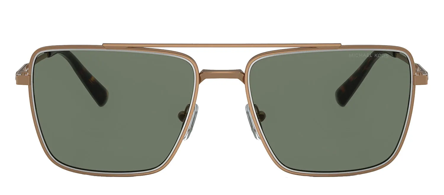 Michael Kors MK 1154 18993H Square Metal Gold Sunglasses with Green Lens sold by Gaffos