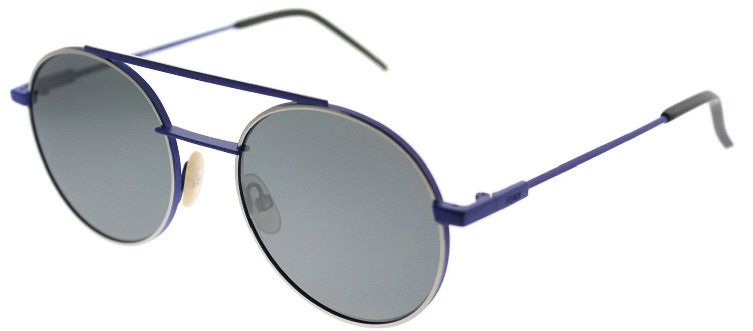 Fendi FF 0221 PJP T4 Round Metal Blue Sunglasses with Silver Mirror Lens sold by Gaffos product image thumbnail 2