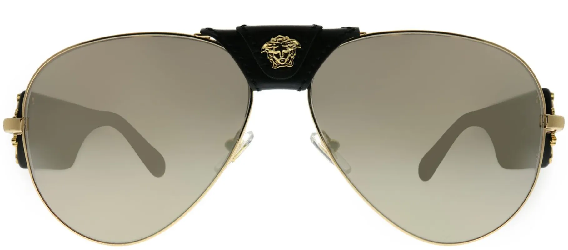 Versace VE 2150Q 10025A Baroque Aviator Metal Gold Sunglasses with Dark Gold Mirror Lens sold by Gaffos