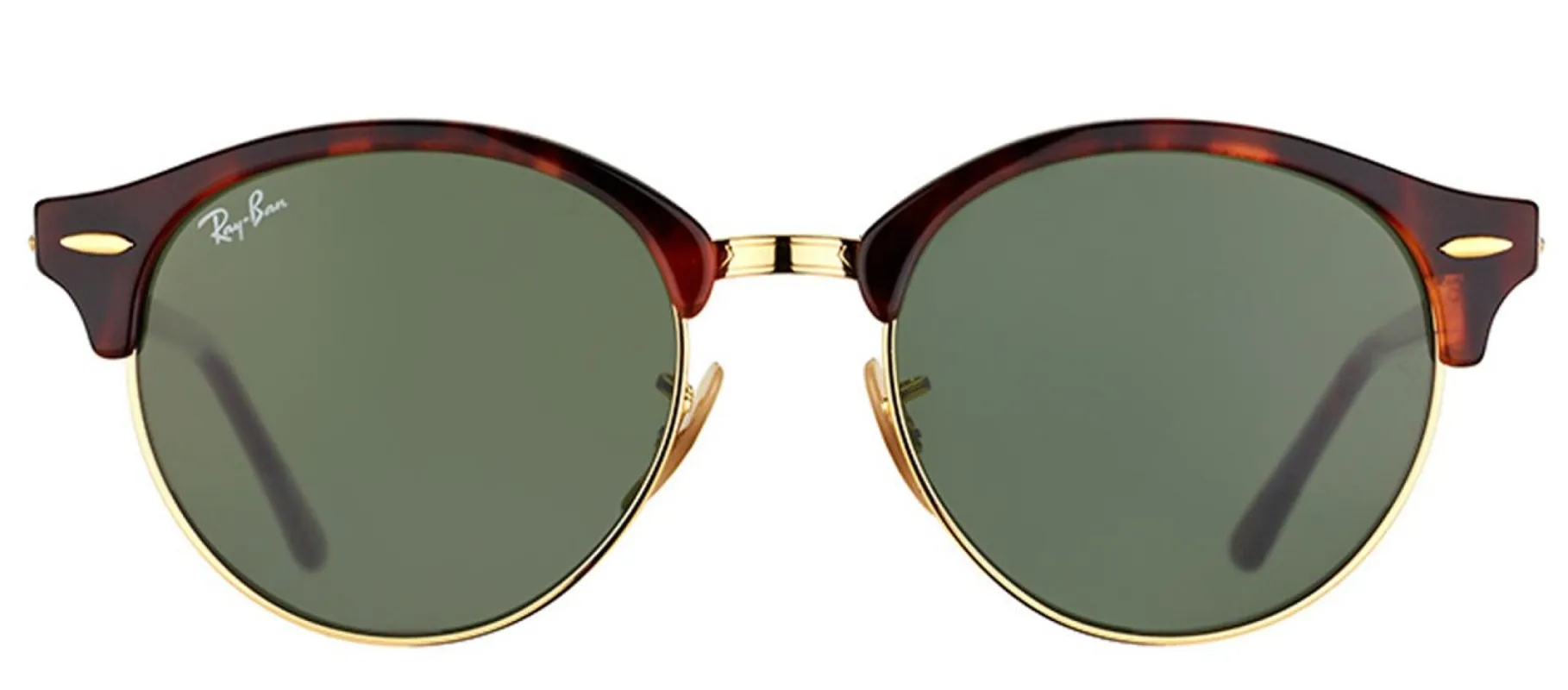 Ray-Ban RB 4246 990 Clubmaster Plastic Tortoise/ Havana Sunglasses with Green Lens sold by Gaffos