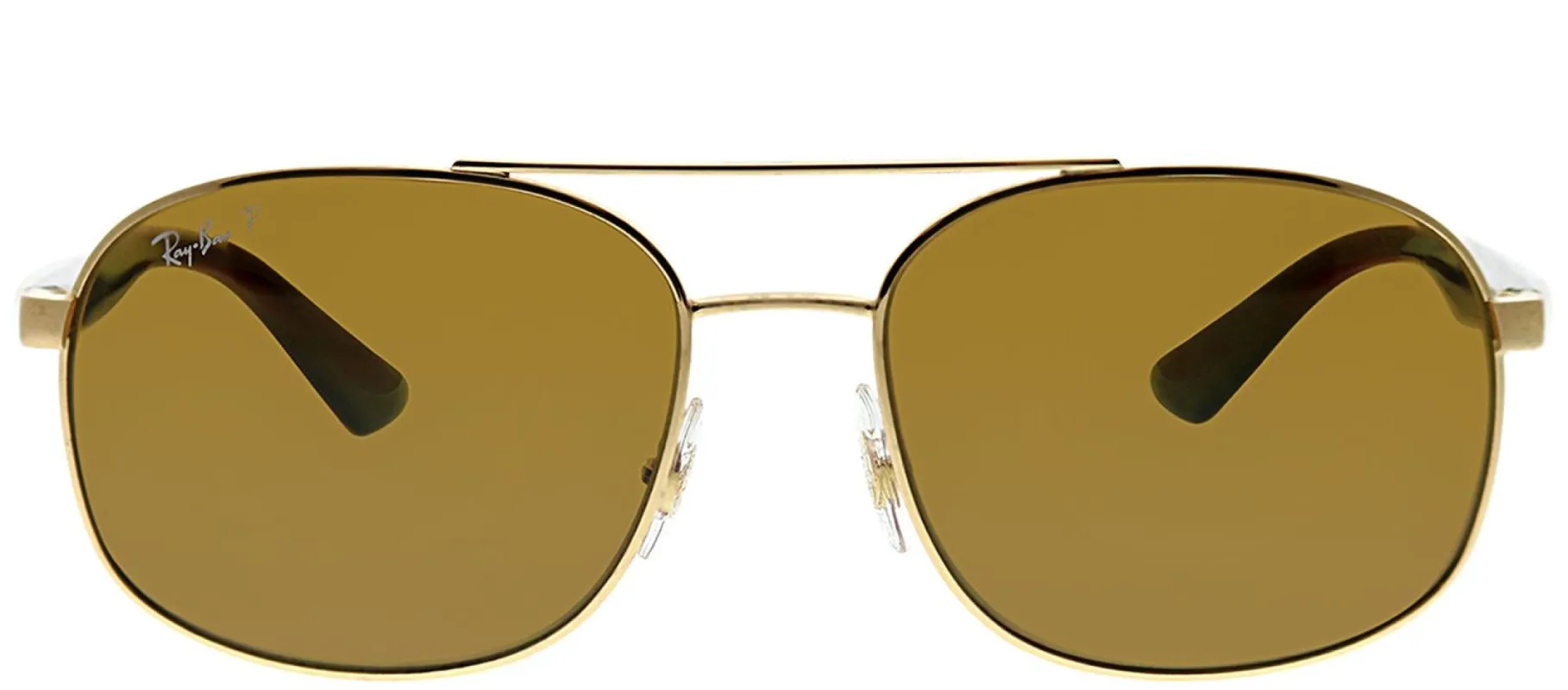Ray-Ban RB 3593 001/83 Square Metal Gold Sunglasses with Brown Polarized Lens sold by Gaffos