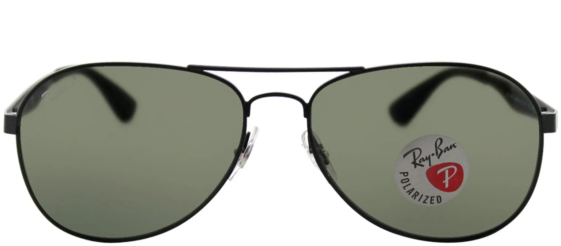 Ray-Ban RB 3549 006/9A Aviator Metal Black Sunglasses with Green Polarized Lens sold by Gaffos