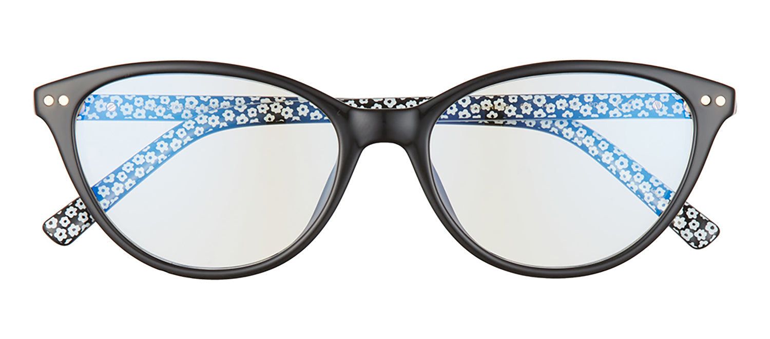 Kate Spade KS Roanne 807 Cat-Eye Plastic Black Readers with Clear Blue Block Lens sold by Gaffos