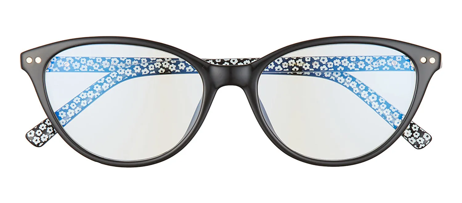 Kate Spade KS Roanne 807 Cat-Eye Plastic Black Readers with Clear Blue Block Lens sold by Gaffos