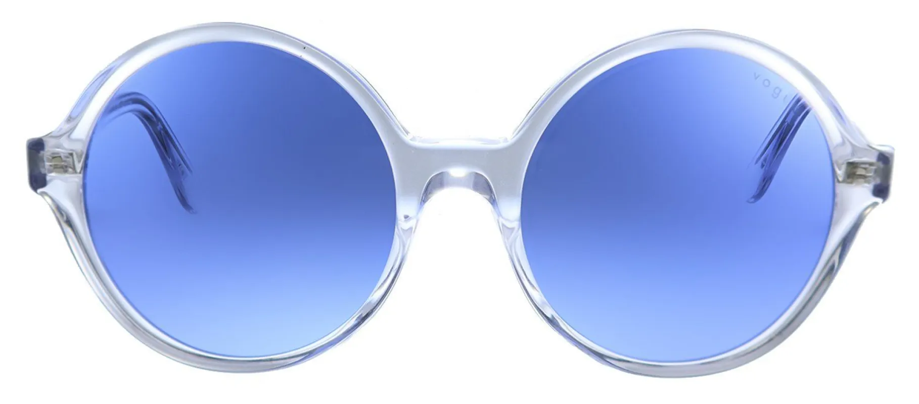 Vogue Eyewear VO 5393S W74576 Round Plastic Clear Sunglasses with Purple Lens made by Gaffos