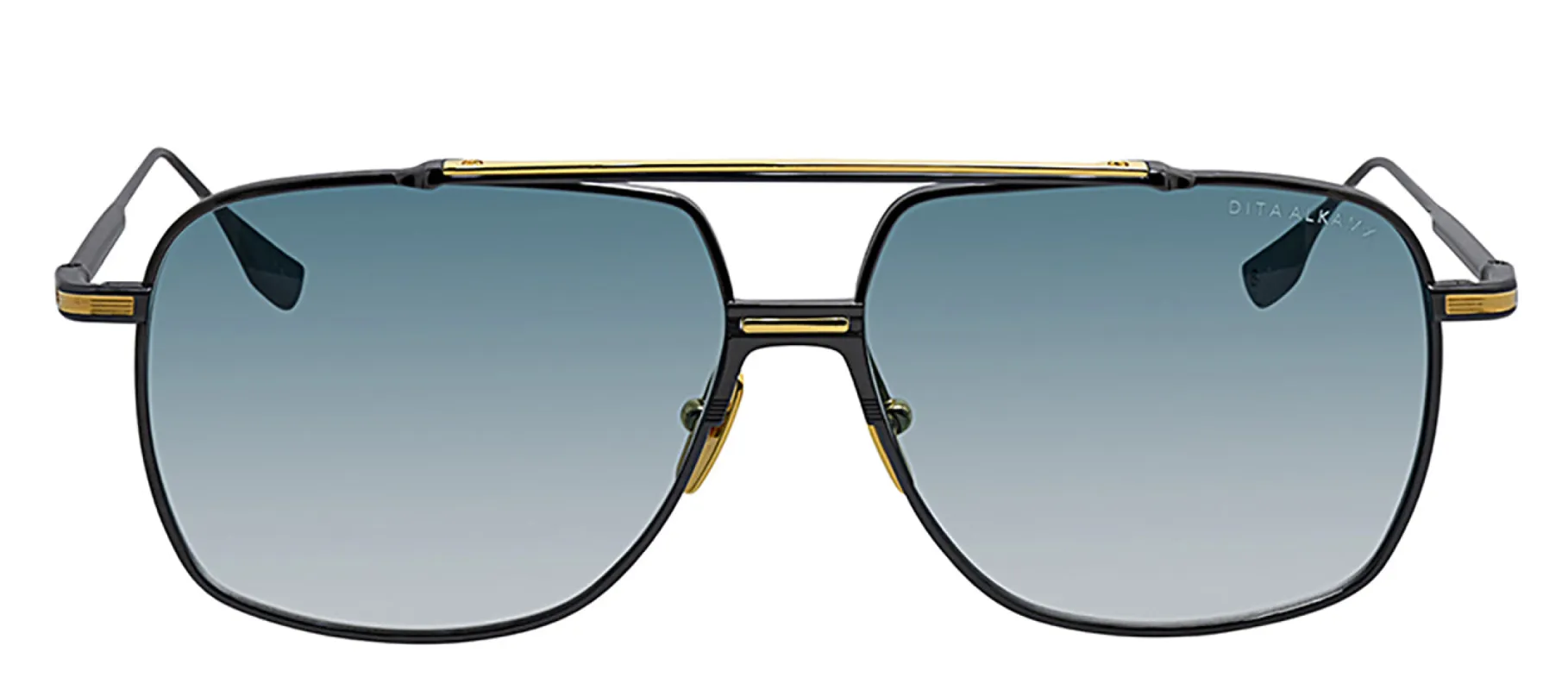 Dita ALKAMX DT DTS100 A-02 Black Rhodium/Yellow Gold Metal Aviator Sunglasses Blue Gradient Lens sold by Gaffos