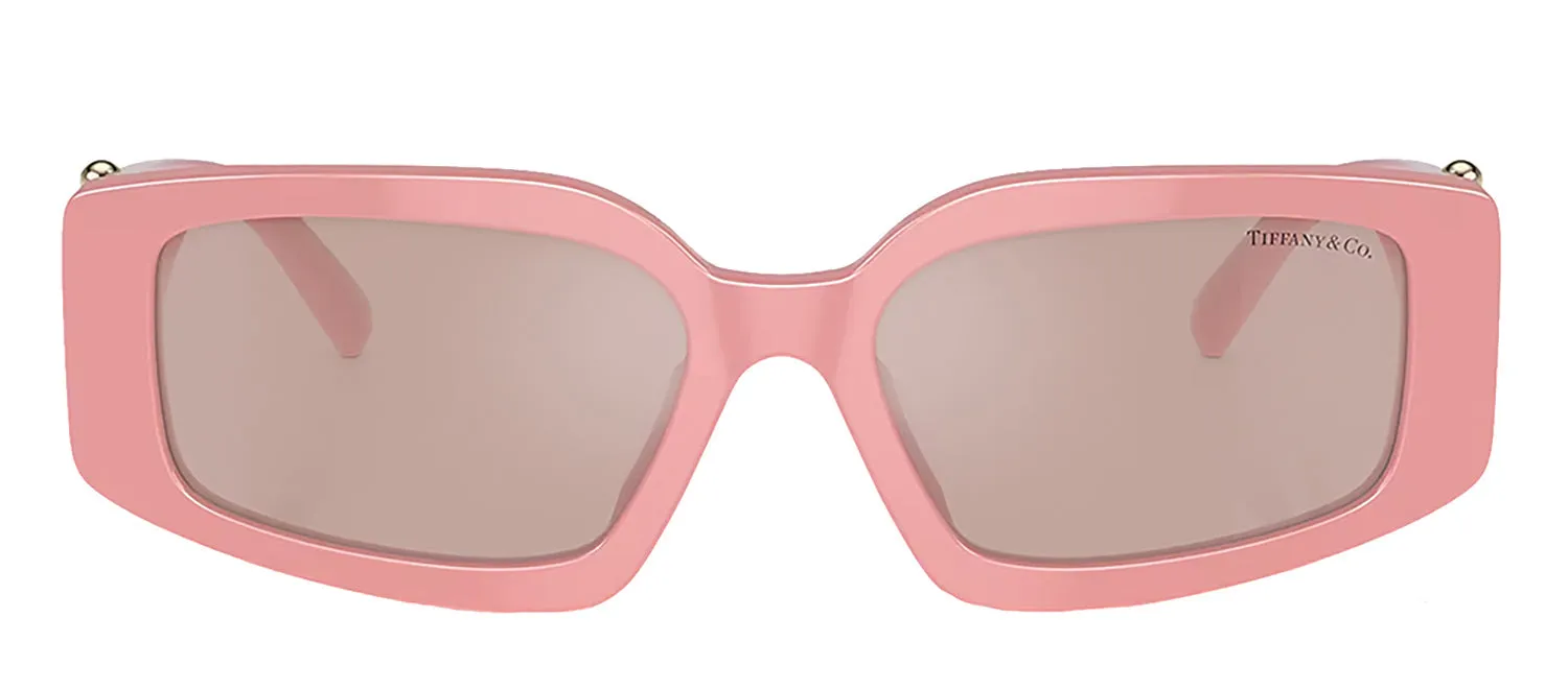 Tiffany & Co. TF 4208U 8383/5 Rectangle Plastic Pink Sunglasses with Pink Mirror Lens sold by Gaffos
