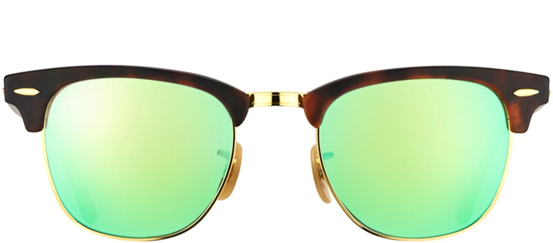 Ray-Ban RB 3016 114519 Clubmaster Plastic Tortoise/ Havana Sunglasses with Green Mirror Lens sold by Gaffos