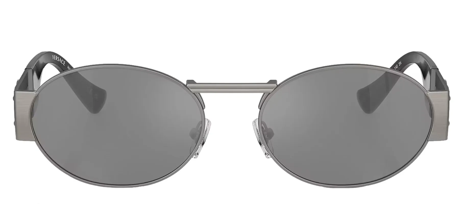 Versace ICONIC VE 2264 10016G Oval Metal Gunmetal Sunglasses with Silver Mirror Lens sold by Gaffos