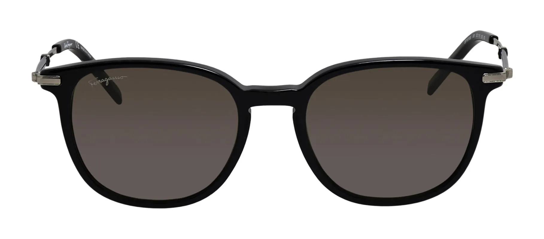 Salvatore Ferragamo SF 1015S 001 Square Metal Black Sunglasses with Brown Gradient Lens sold by Gaffos