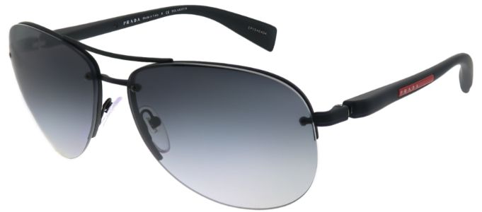 Prada Linea Rossa PS 56MS DG05W1 Aviator Metal Black Sunglasses with Grey Gradient Polarized Lens sold by Gaffos